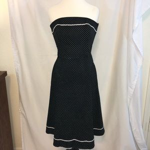 White House Black Market Polka Strapless Dress